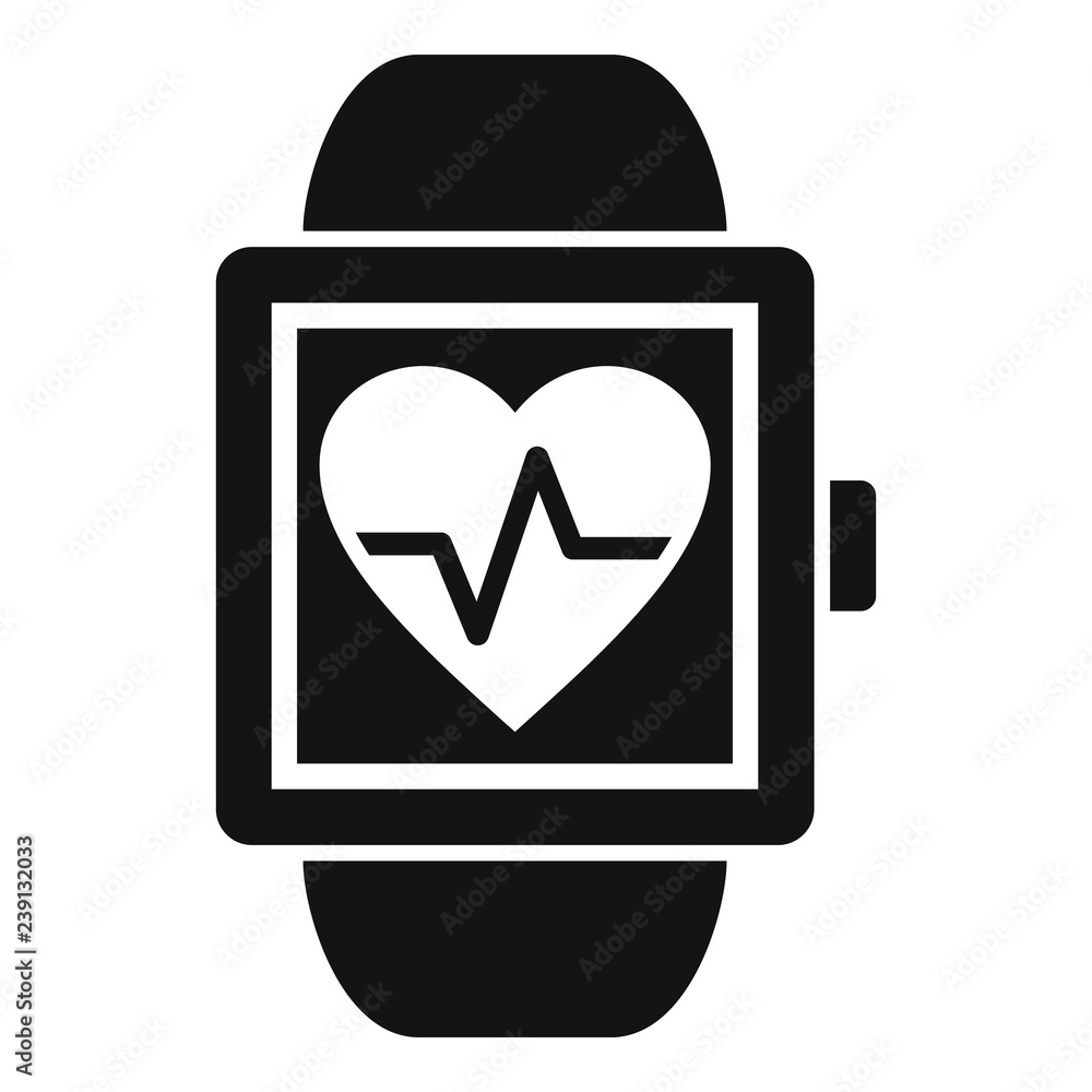 Poster man smartwatch icon. simple illustration of man smartwatch vector icon for web design isolated on wh