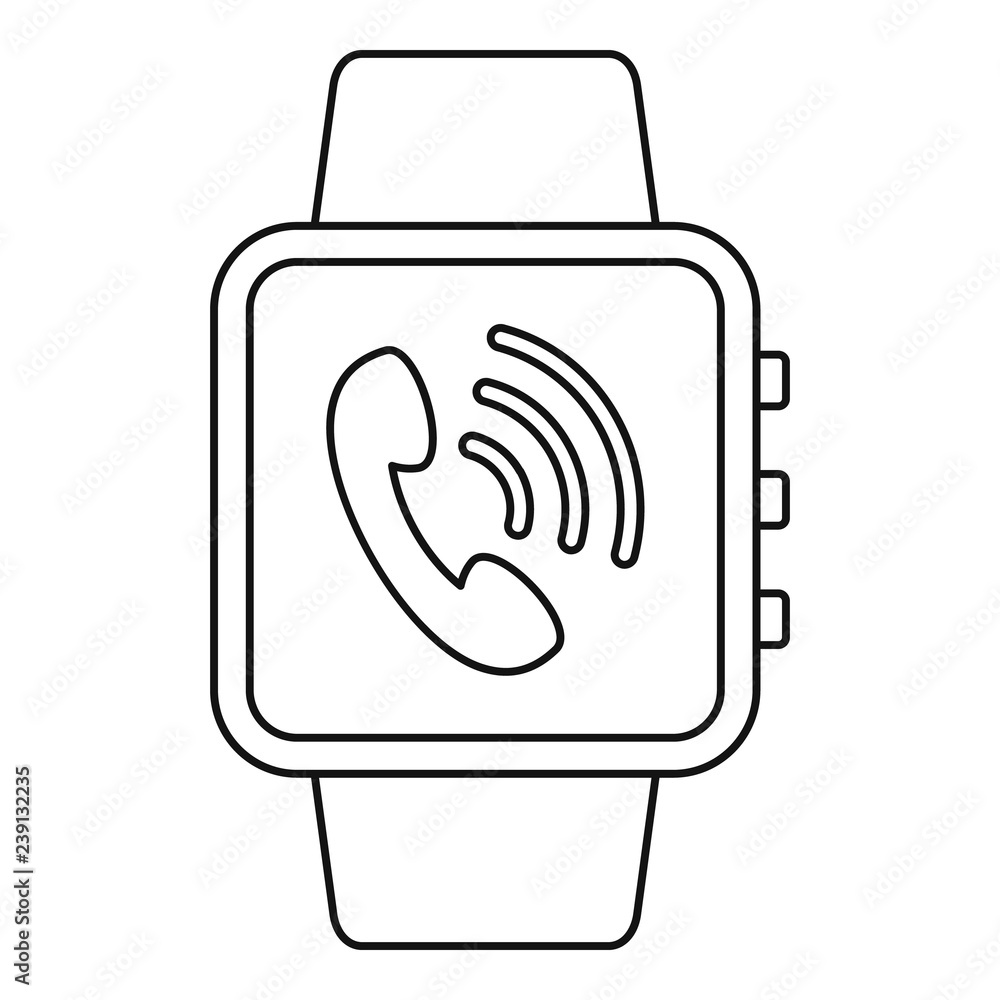 Poster receive calling smartwatch icon. outline receive calling smartwatch vector icon for web design isola