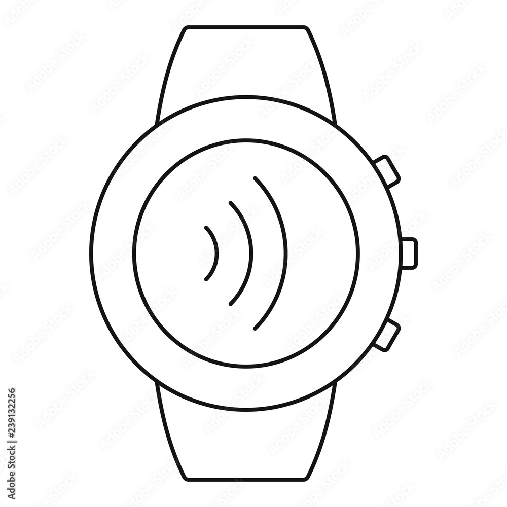 Poster round smartwatch icon. outline round smartwatch vector icon for web design isolated on white backgro