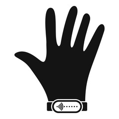 Woman nfc bracelet icon. Simple illustration of woman nfc bracelet vector icon for web design isolated on white background