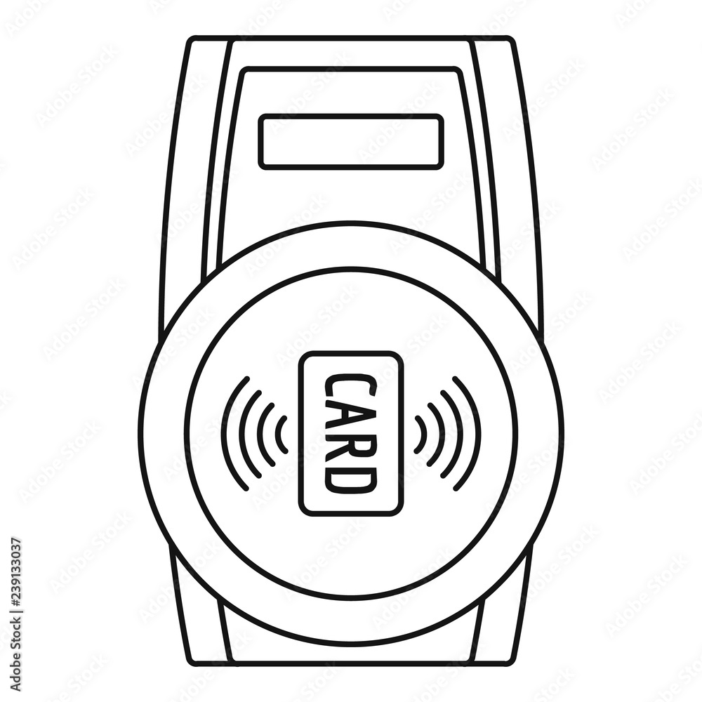 Poster nfc payment device icon. outline nfc payment device vector icon for web design isolated on white bac
