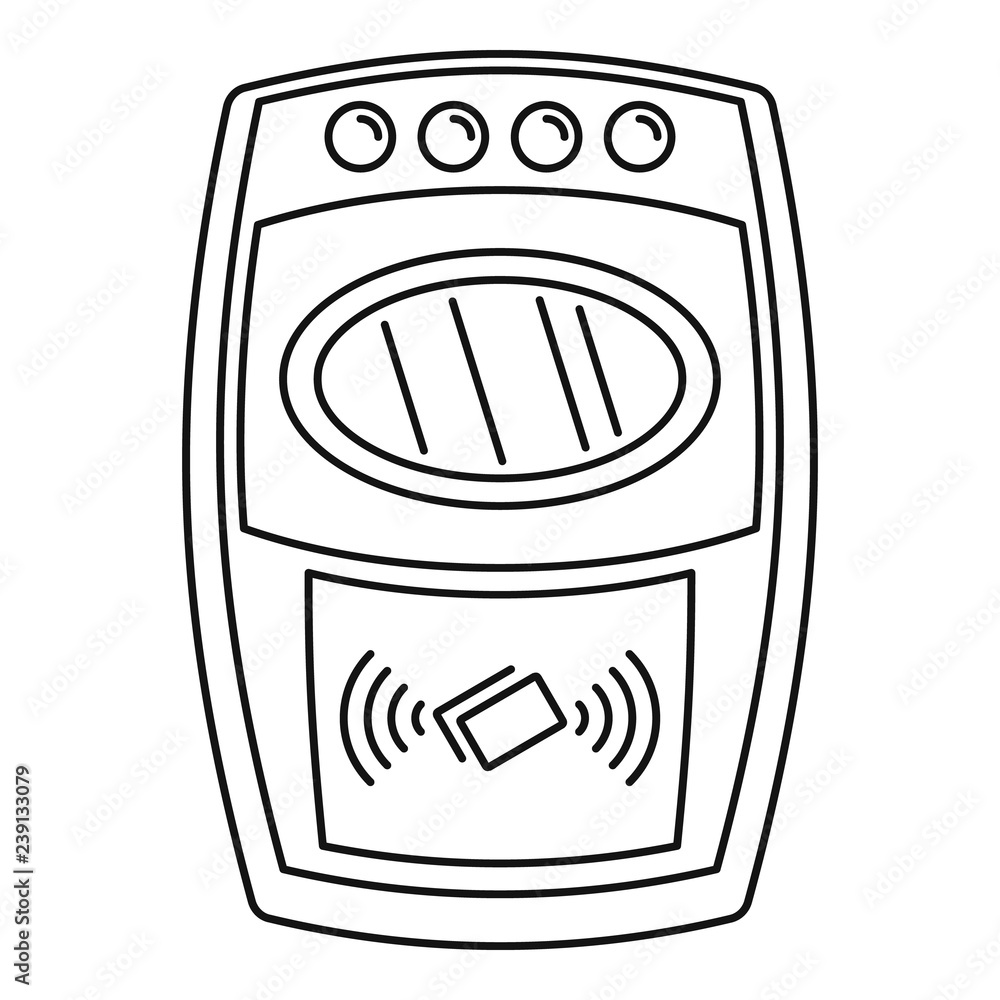 Poster nfc payment wall device icon. outline nfc payment wall device vector icon for web design isolated on