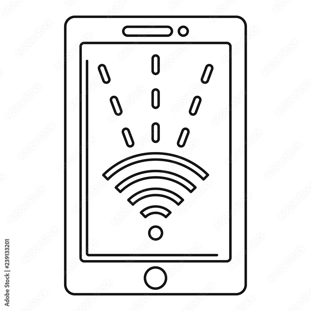 Poster nfc tablet icon. outline nfc tablet vector icon for web design isolated on white background