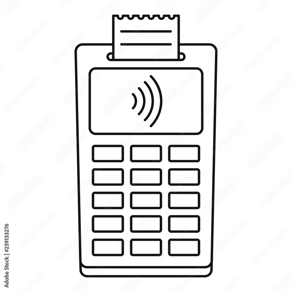 Poster nfc payment terminal icon. outline nfc payment terminal vector icon for web design isolated on white