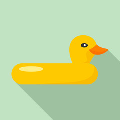 Swim ring duck icon. Flat illustration of swim ring duck vector icon for web design