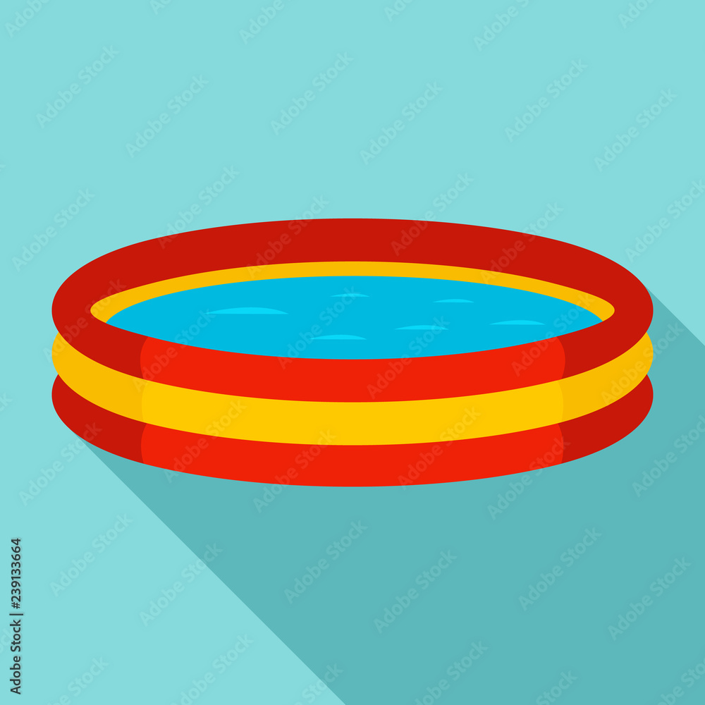 Poster kid round pool icon. flat illustration of kid round pool vector icon for web design