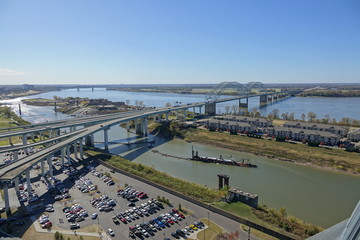 Fototapeta premium view of bridge from a tower