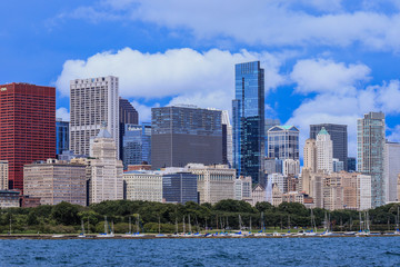 Fototapeta premium Panoramic Day View to the Chicago Skyline, United States
