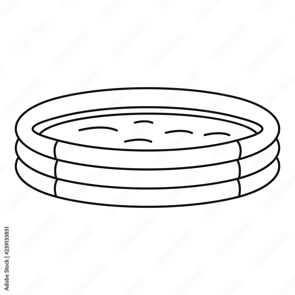Poster kid round pool icon. outline kid round pool vector icon for web design isolated on white background