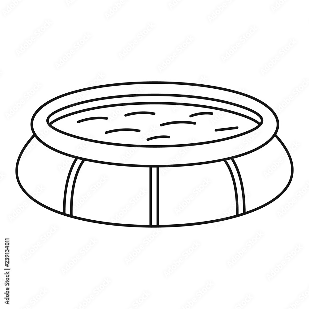 Poster round inflatable pool icon. outline round inflatable pool vector icon for web design isolated on whi