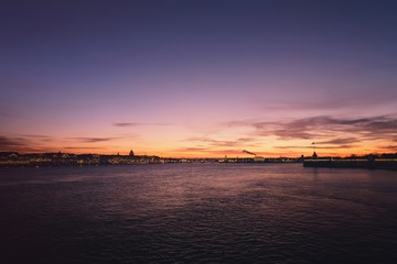 Fototapeta na wymiar View on a river in Saint Petersburg