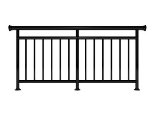 White metal modern railing render 3d model on the white background
