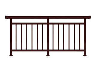 White metal modern railing render 3d model on the white background