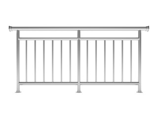 White metal modern railing render 3d model on the white background