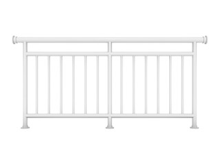 White metal modern railing render 3d model on the white background