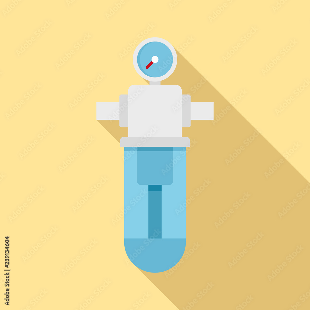 Poster monometer water filter icon. flat illustration of monometer water filter vector icon for web design