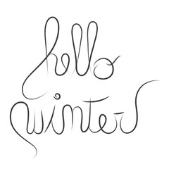 Vector illustration of text hello winter.