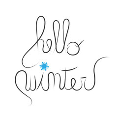 Vector illustration of text hello winter.