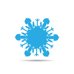 Vector illustration of snowflake on white background.