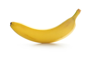 One banana on a pure white background..