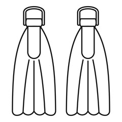 Diving fins icon. Outline diving fins vector icon for web design isolated on white background