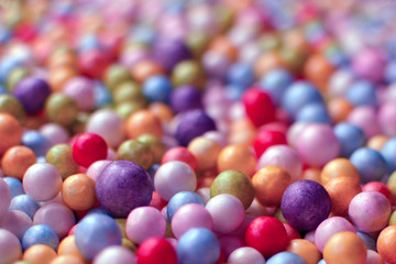 Close up of colorful foam balls or pearls
