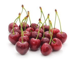 Group of red cherries.