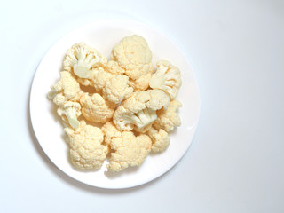 Cauliflower on a white plate