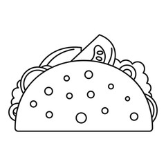 Taco food icon. Outline taco food vector icon for web design isolated on white background