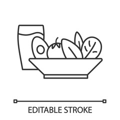 Salad and cold drink linear icon