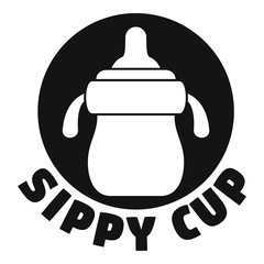 Milk sippy cup logo. Simple illustration of milk sippy cup vector logo for web design isolated on white background