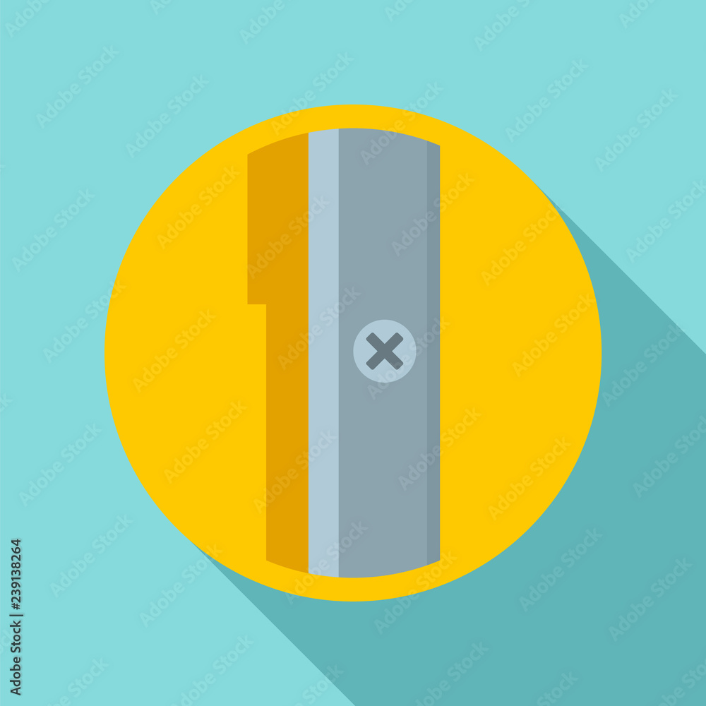 Poster round sharpener icon. flat illustration of round sharpener vector icon for web design