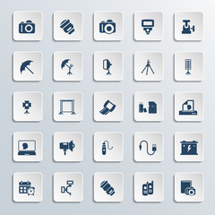 Camera and photography icon set