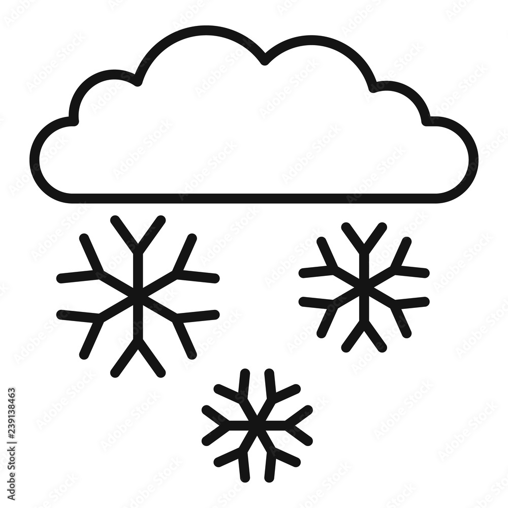 Aufkleber snow cloud icon. outline snow cloud vector icon for web design isolated on white background