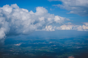 cloud pillow from the altitude of the aircraft