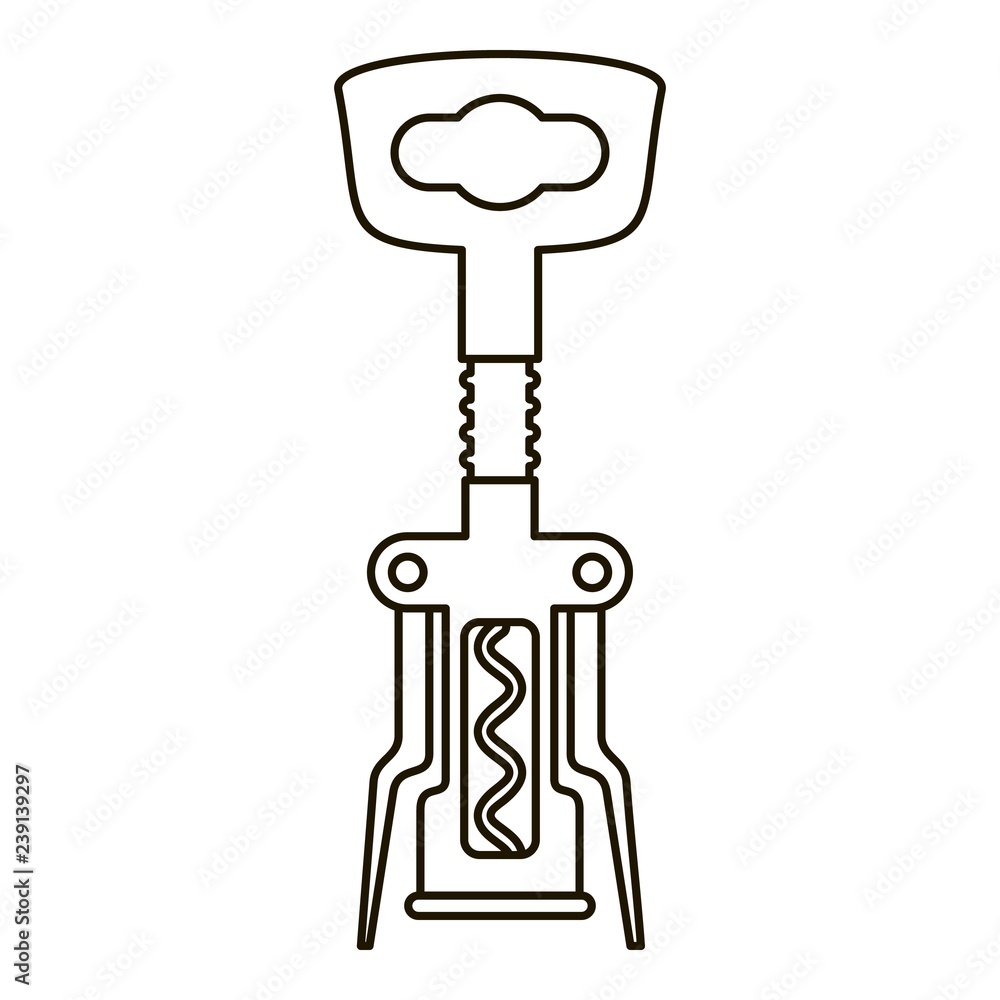 Poster corkscrew icon. outline corkscrew vector icon for web design isolated on white background