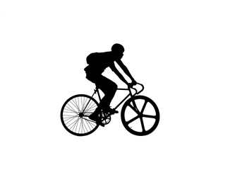 Obraz na płótnie Canvas Cycling Silhouette on white background