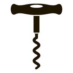 Wood corkscrew icon. Simple illustration of wood corkscrew vector icon for web design isolated on white background