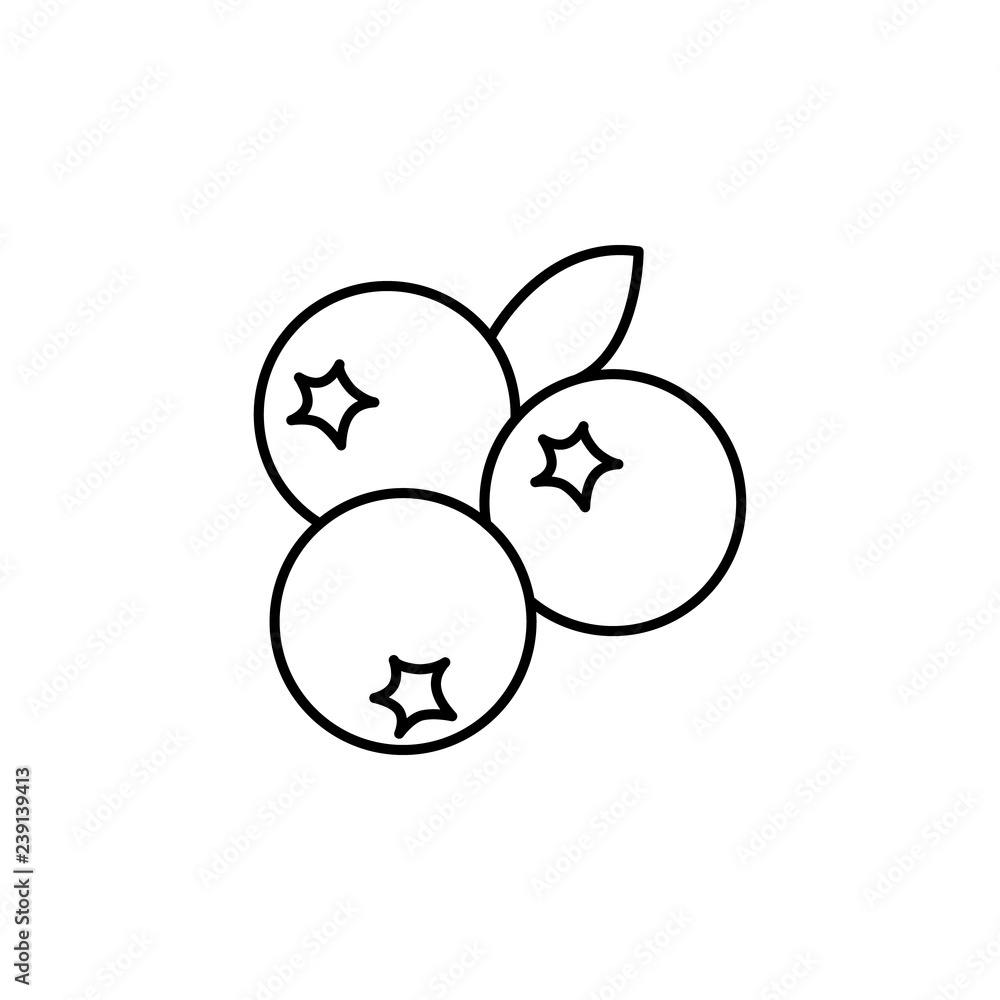 Poster blueberries outline icon. element of fruits icon. thin line icon for website design and development,