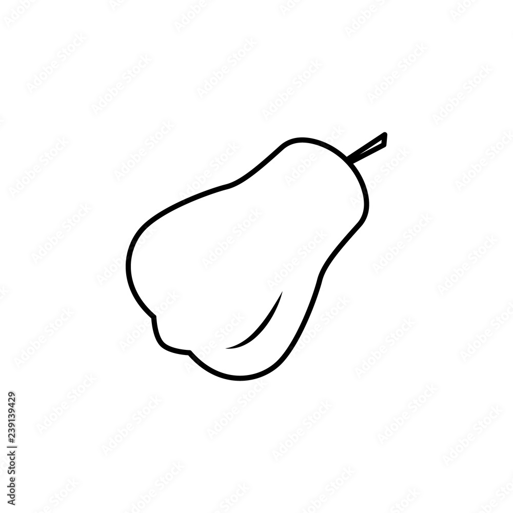 Poster pear outline icon. element of fruits icon. thin line icon for website design and development, app de