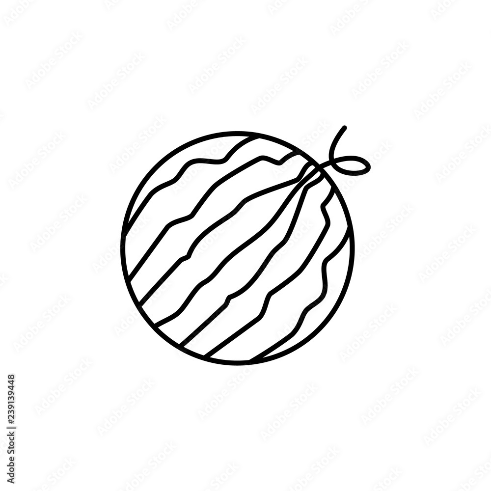 Poster watermelon outline icon. element of fruits icon. thin line icon for website design and development, 