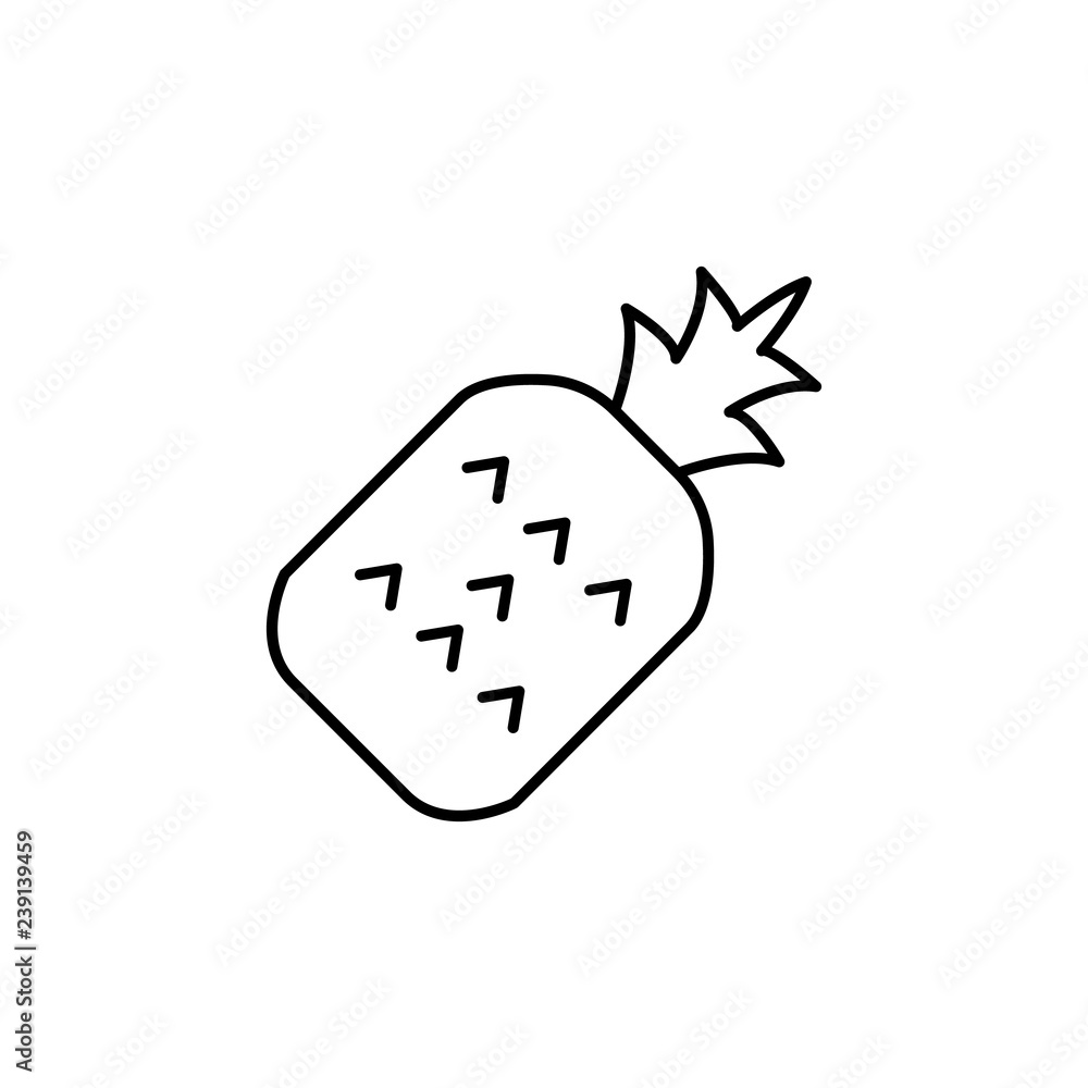 Poster pineapple outline icon. element of fruits icon. thin line icon for website design and development, a