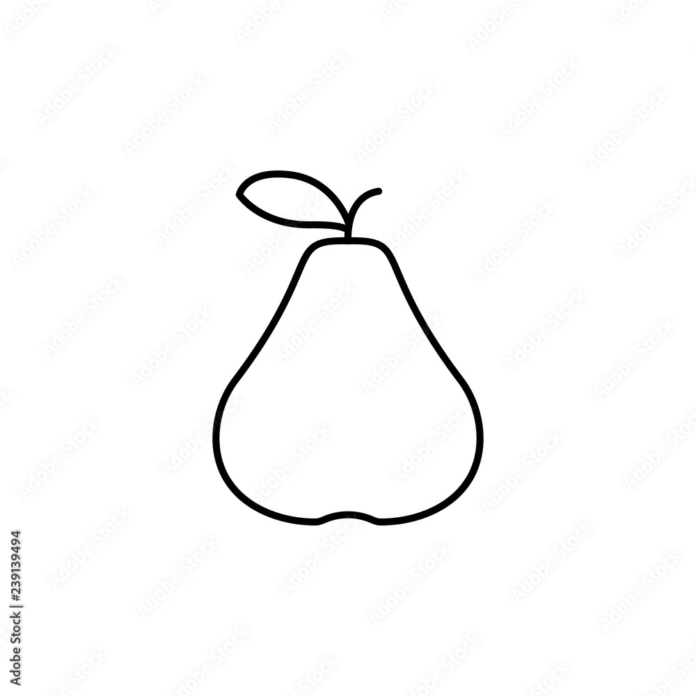 Aufkleber pear outline icon. element of fruits icon. thin line icon for website design and development, app de