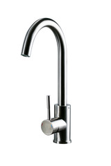 Modern water tap on white background