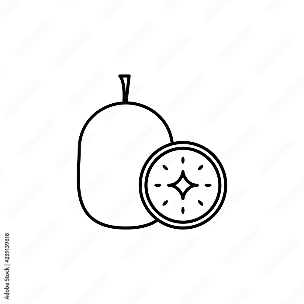 Poster guava fruit outline icon. element of fruits icon. thin line icon for website design and development,
