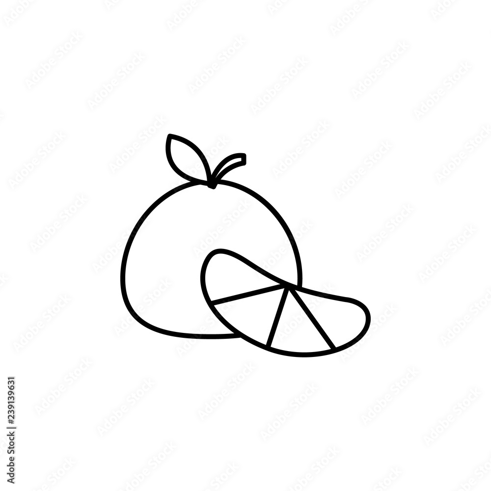 Poster mandarin outline icon. element of fruits icon. thin line icon for website design and development, ap
