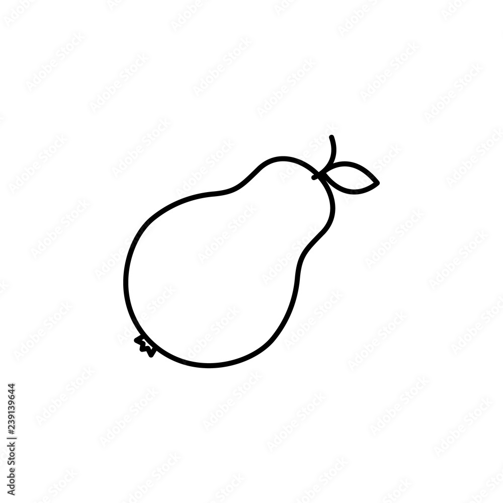 Poster pear outline icon. element of fruits icon. thin line icon for website design and development, app de