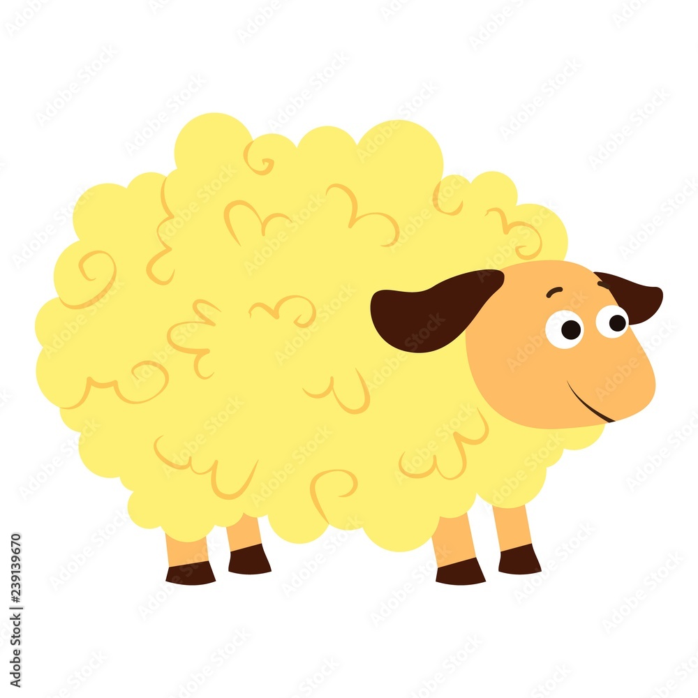 Poster sheep icon. cartoon of sheep vector icon for web design isolated on white background