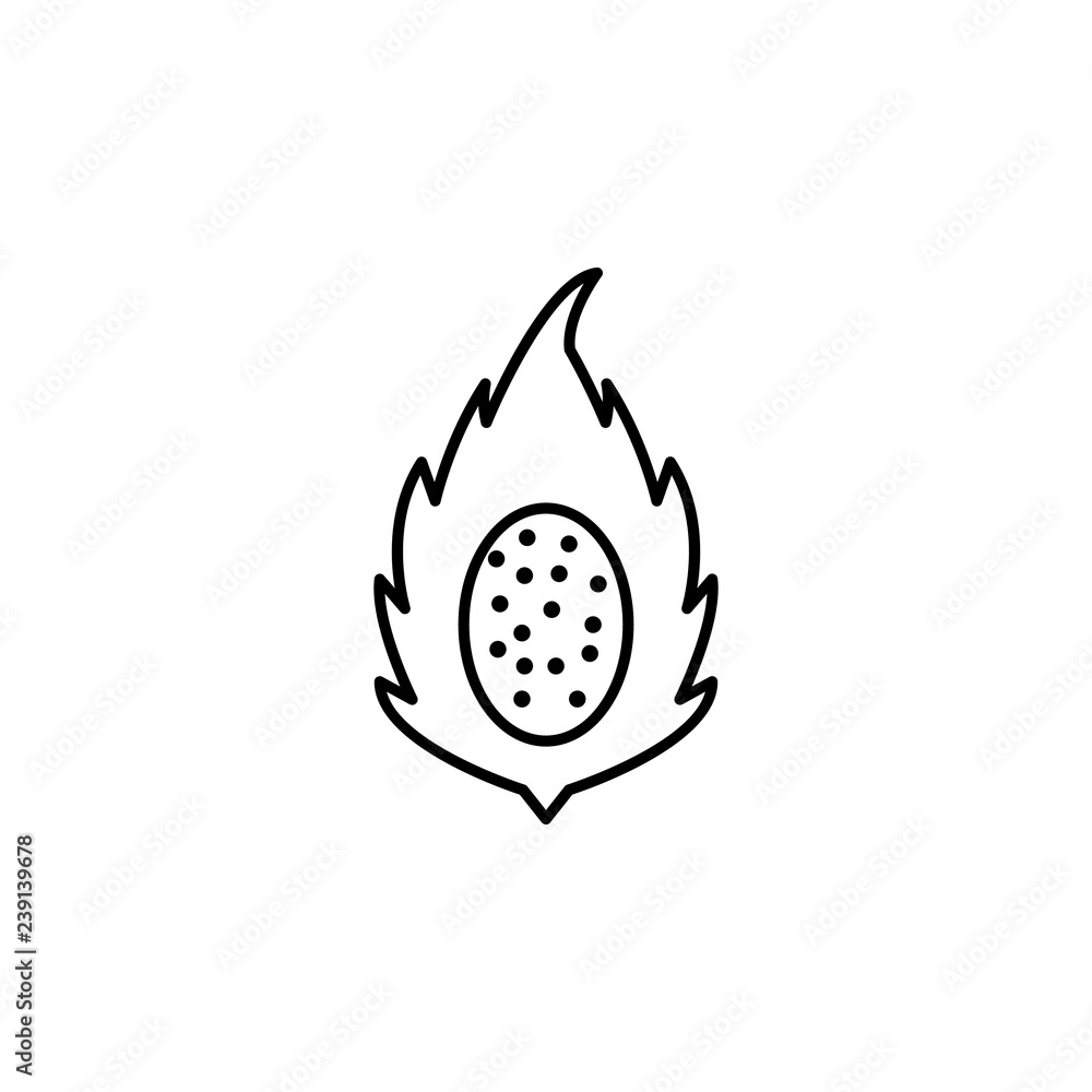 Poster pitaya outline icon. element of fruits icon. thin line icon for website design and development, app 
