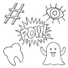 Patch set on white background